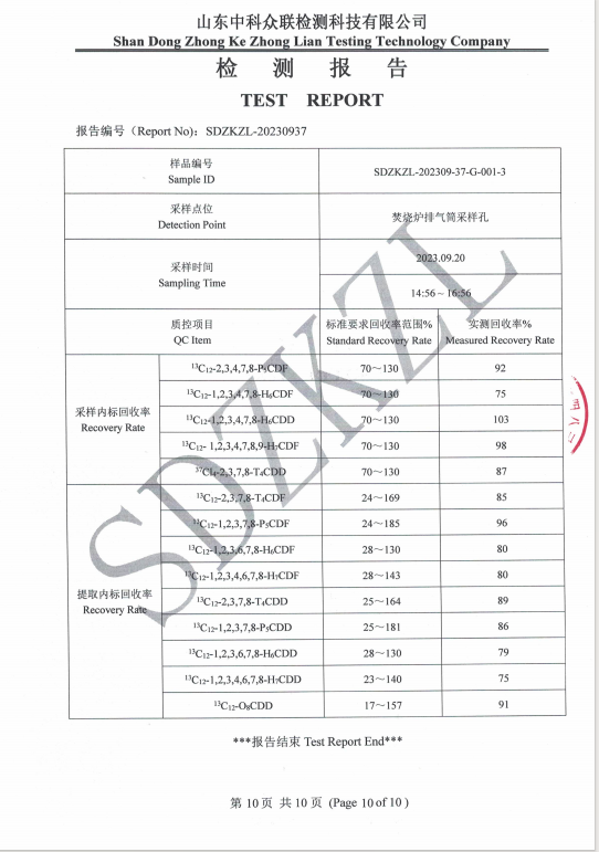 9月份二噁英廢氣檢測(cè)報(bào)告(圖4)